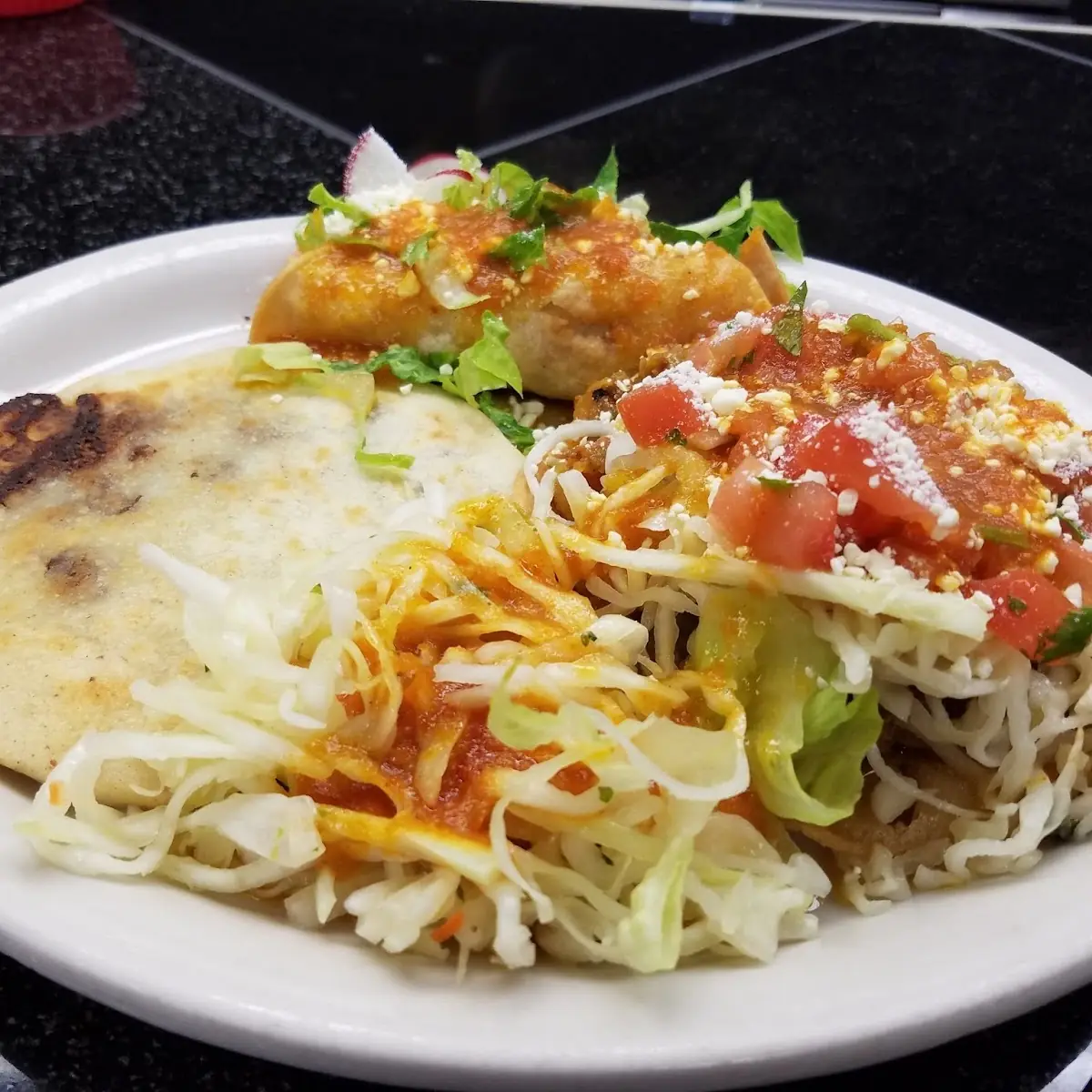 Taco Pupusa and Flauta