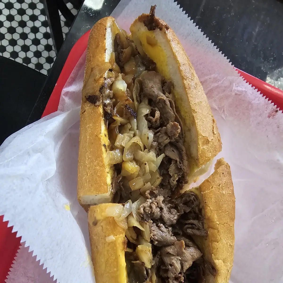 Cheesesteak Hoagie with Onion Rings