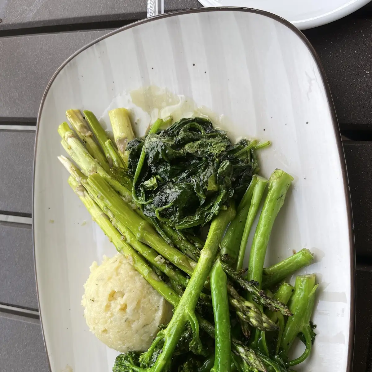 Spinach Mashed Potatoes and Broccolini