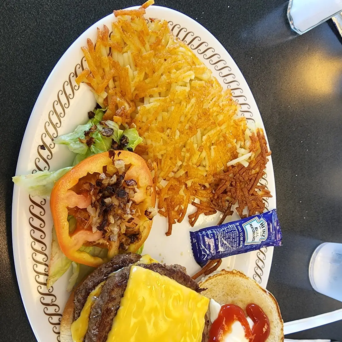 Double Cheeseburger with Plain Hash Browns