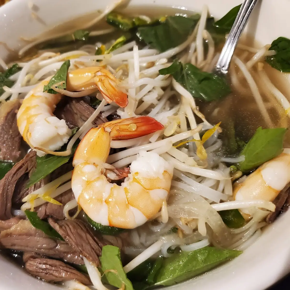 Beef Pho Added Shrimp