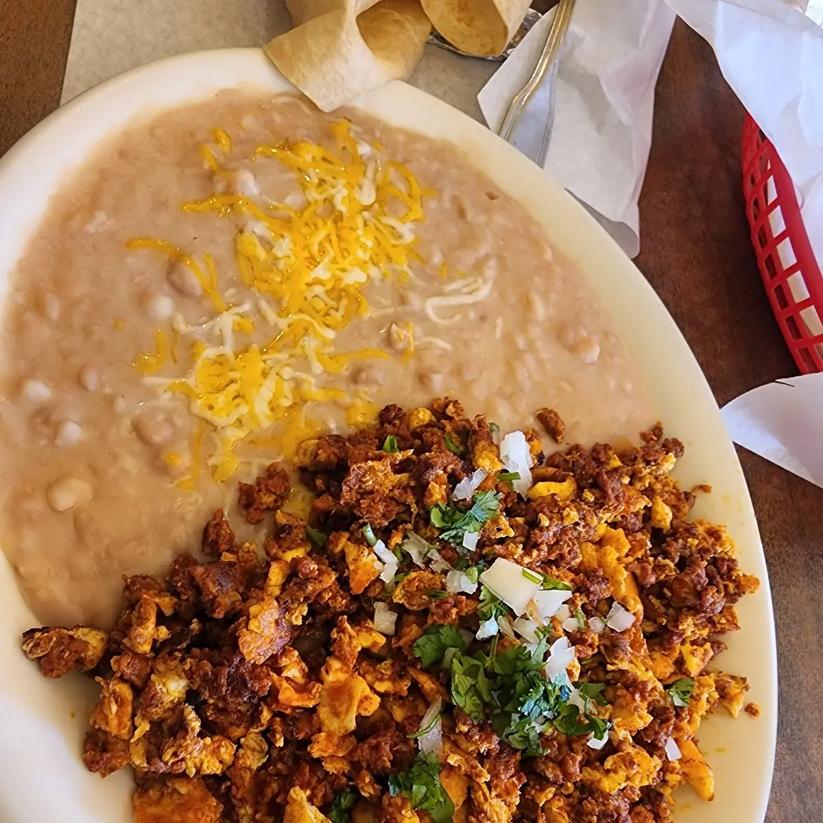 Chorizo & Eggs with Beans on Side