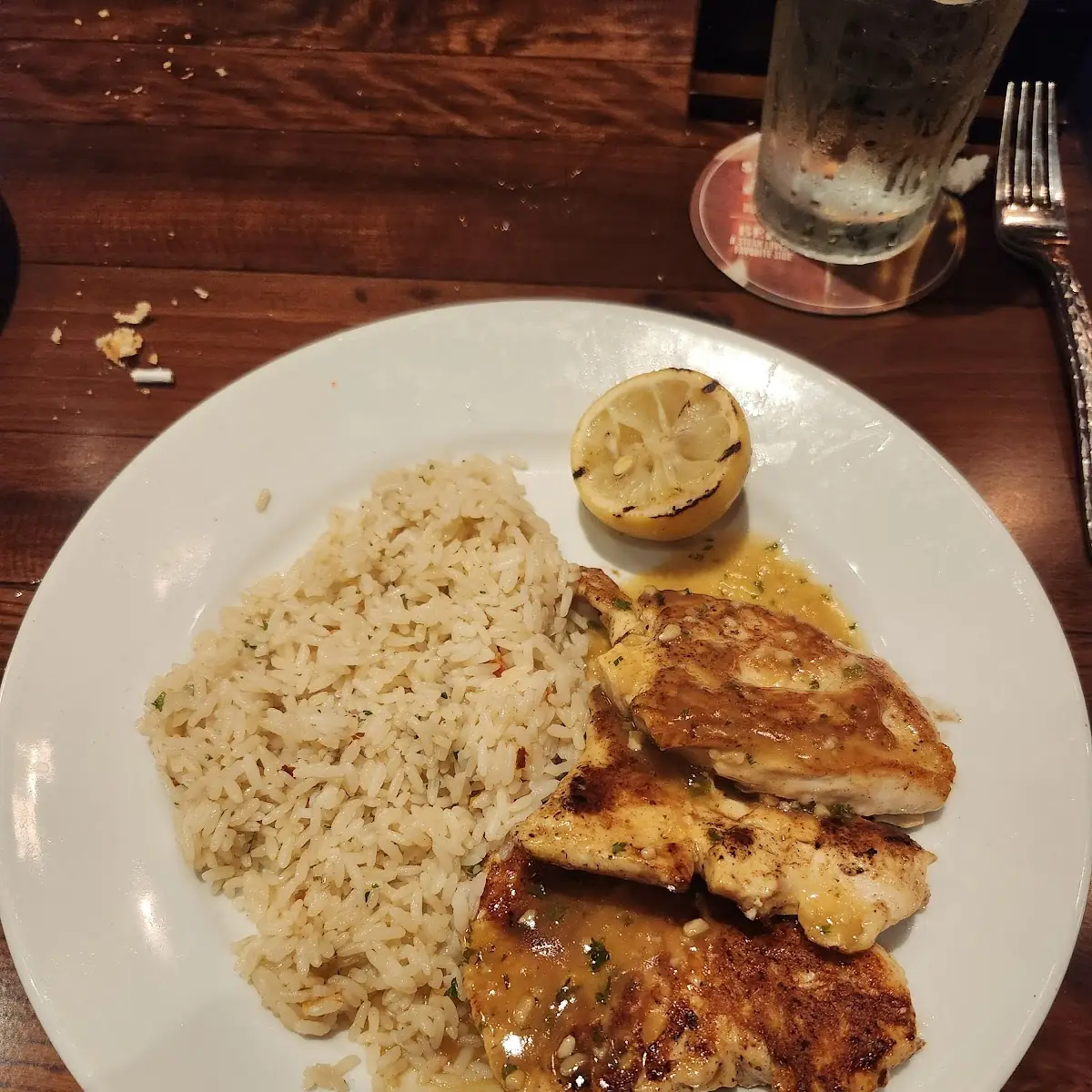 Lemon Garlic Chicken w Rice Pilaf