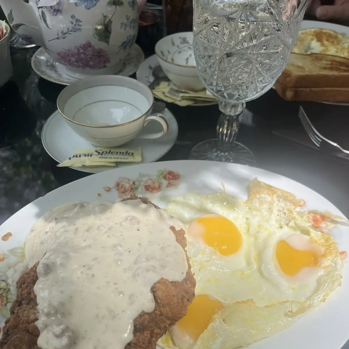 Country Fried Steak with Sausage Gravy Eggs & One Side