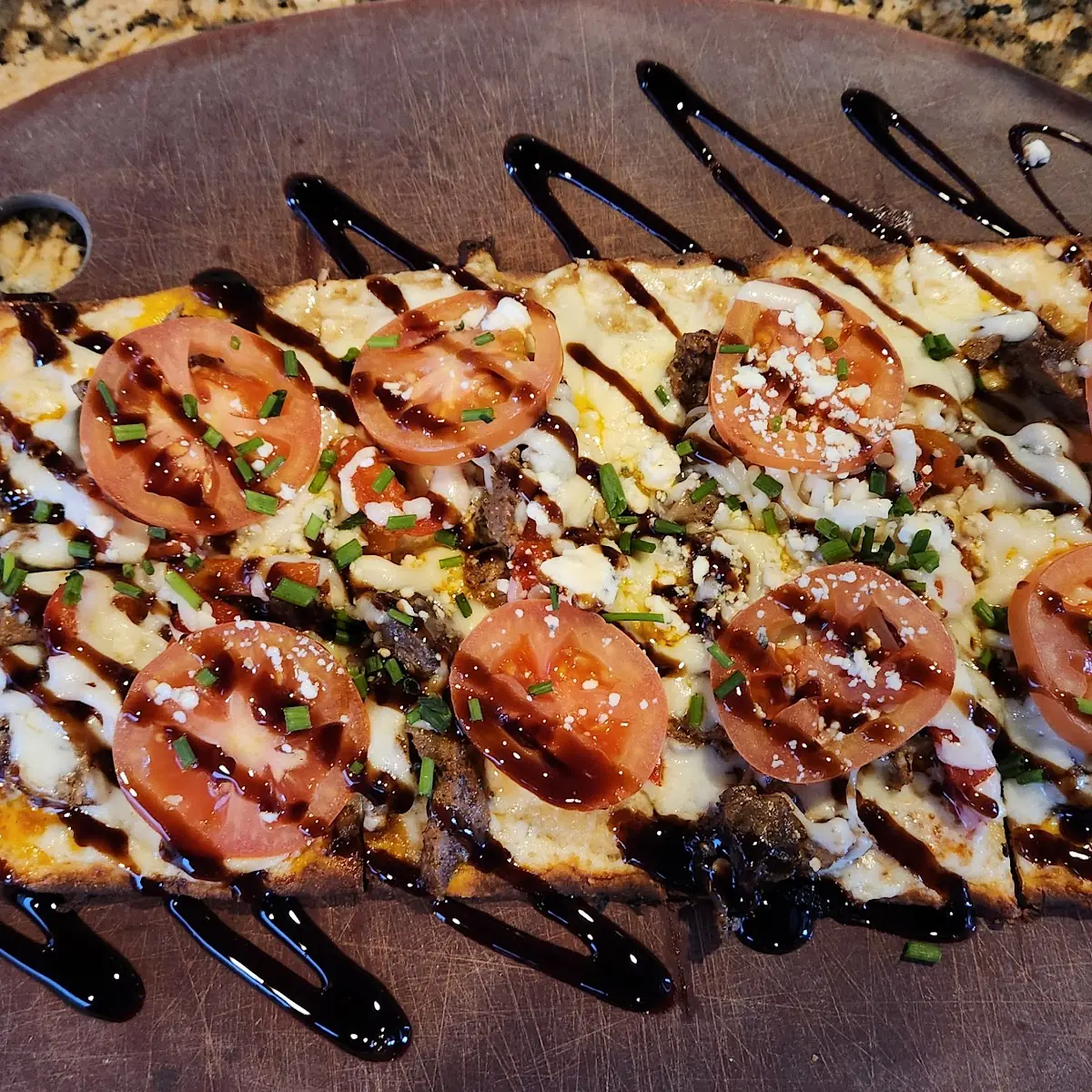 Black and Blue Stone Flatbread Pizza