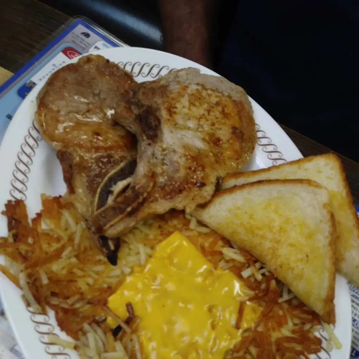 Pork Chops Hashbrowns & Toast