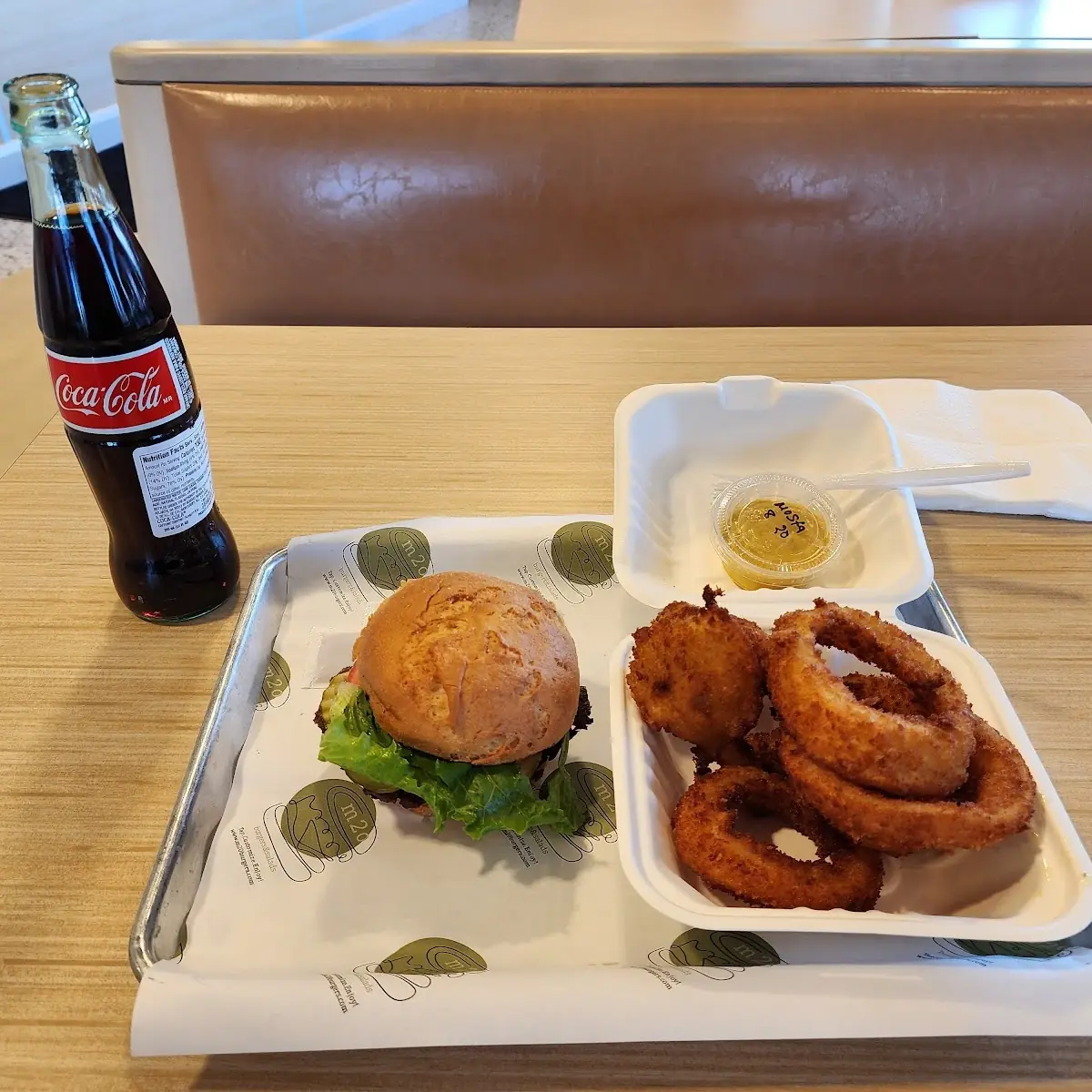 Cheese Burger Single Patty with Onion Rings