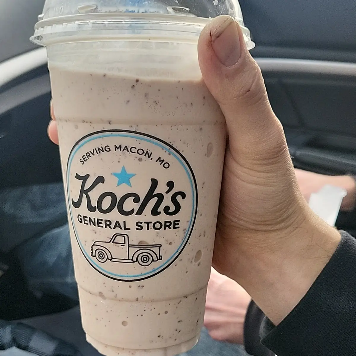 Vanilla Milkshake with Chocolate Chip Cookie