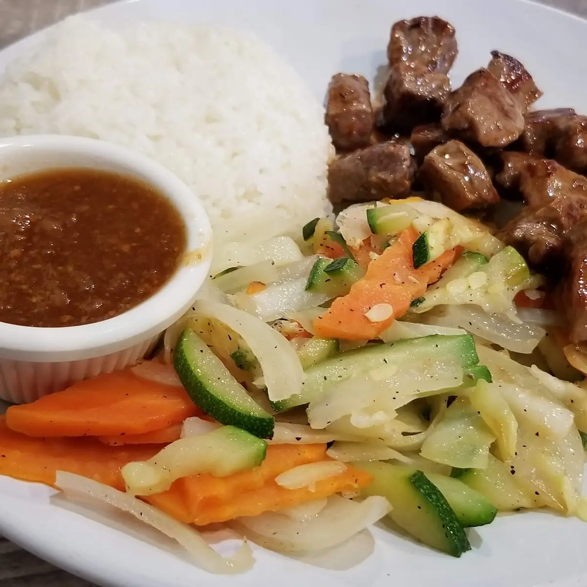 Hibachi Grill Steak White Rice