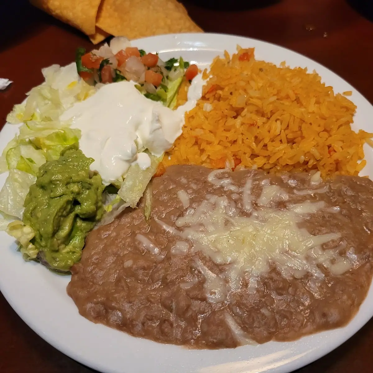Taco Mexican Rice and Refried Beans