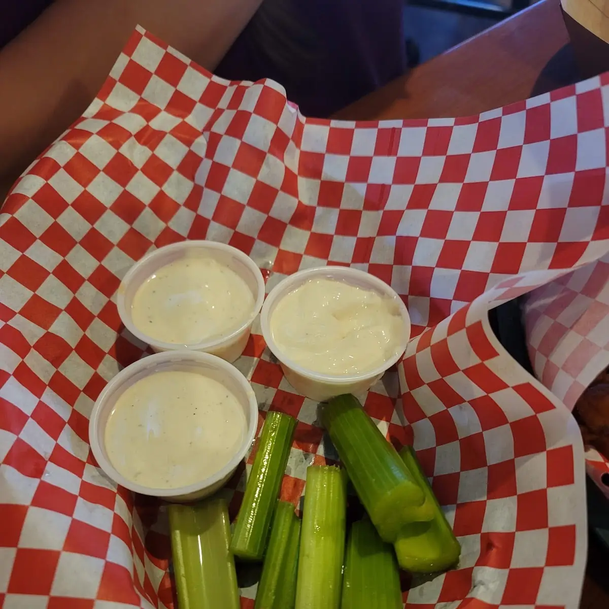 Celery with Ranch and Blue Cheese Dressing
