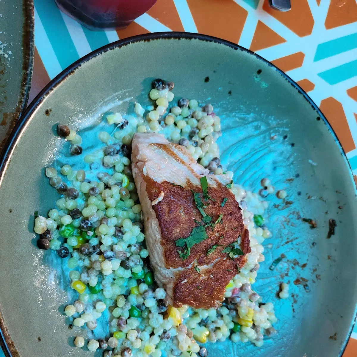 Grilled Salmon & Fregolaⓡ