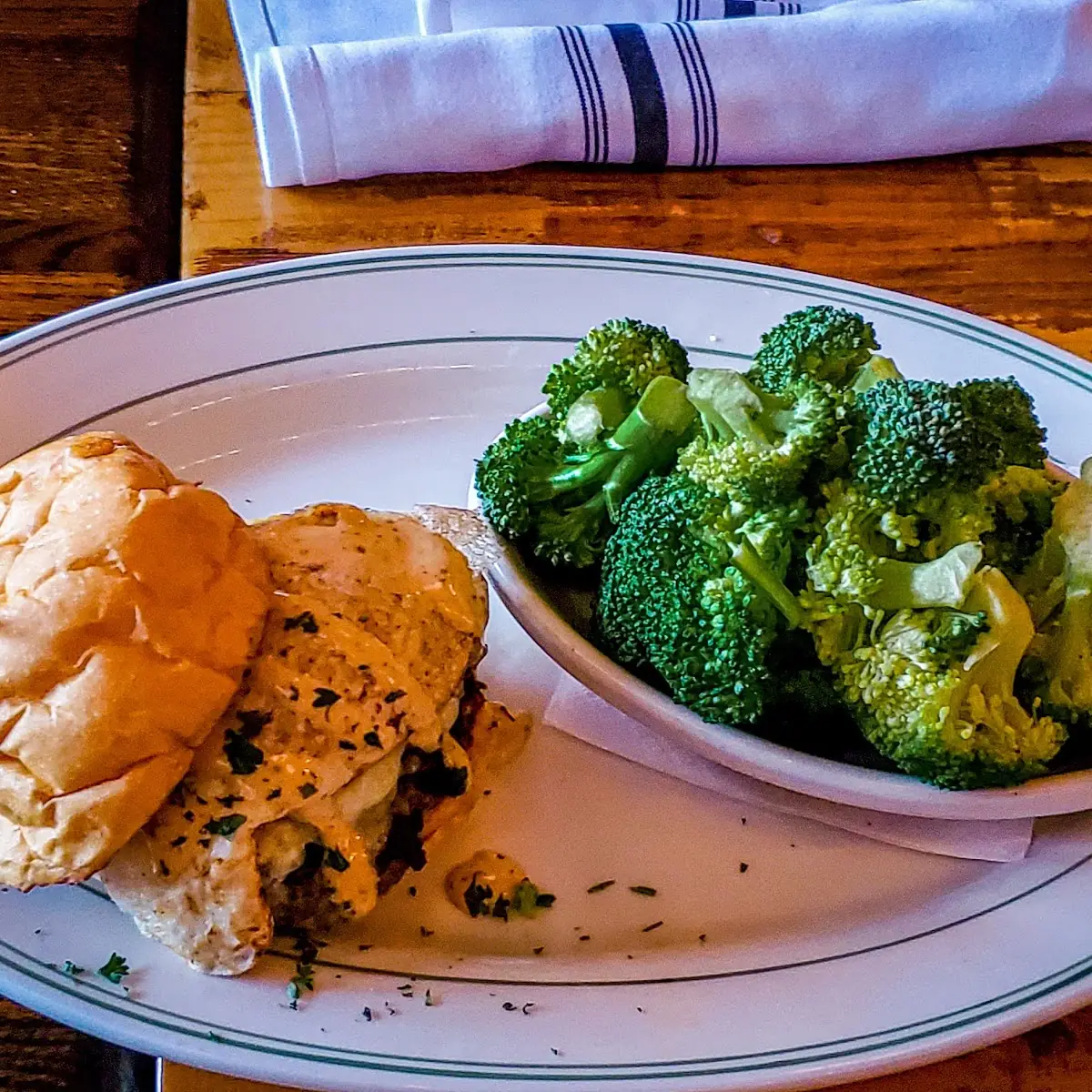 One Eyed Burger with Broccoli