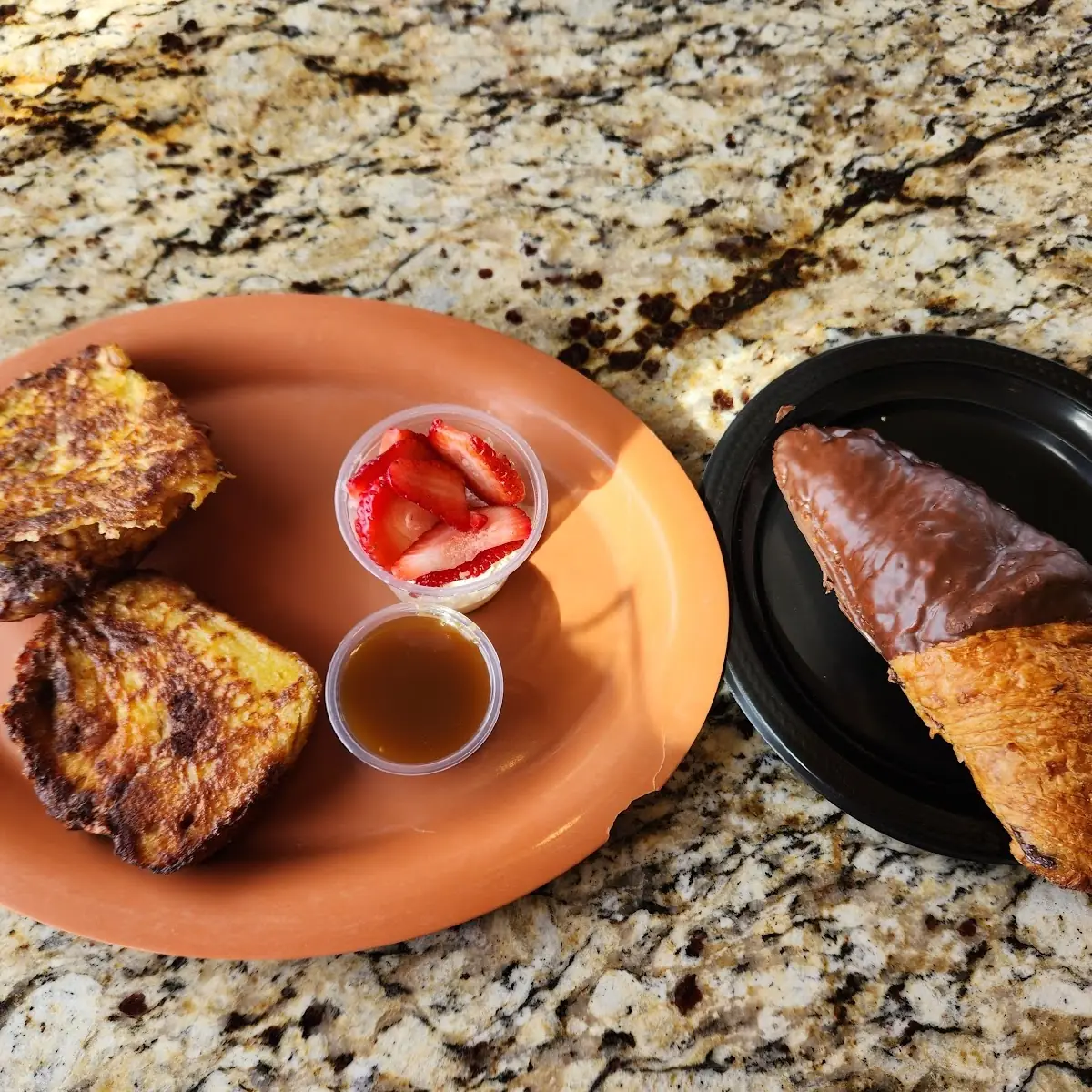 French Toast and Chocolate Croissant