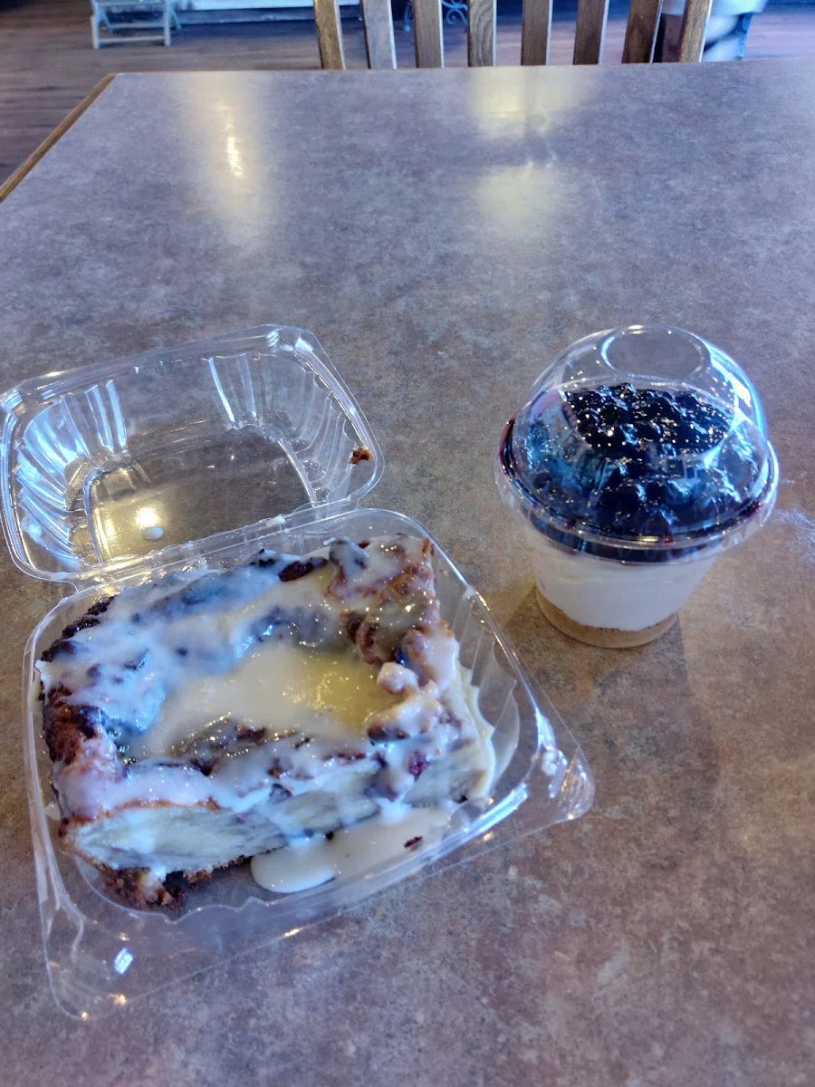 Bread Pudding & Blueberry Cheesecake
