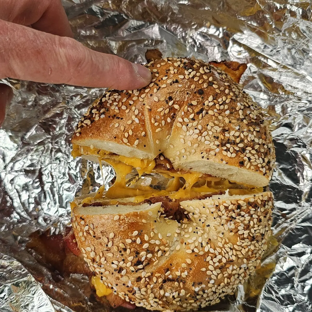 Bacon Egg and Cheese on a Toasted Everything Bagel
