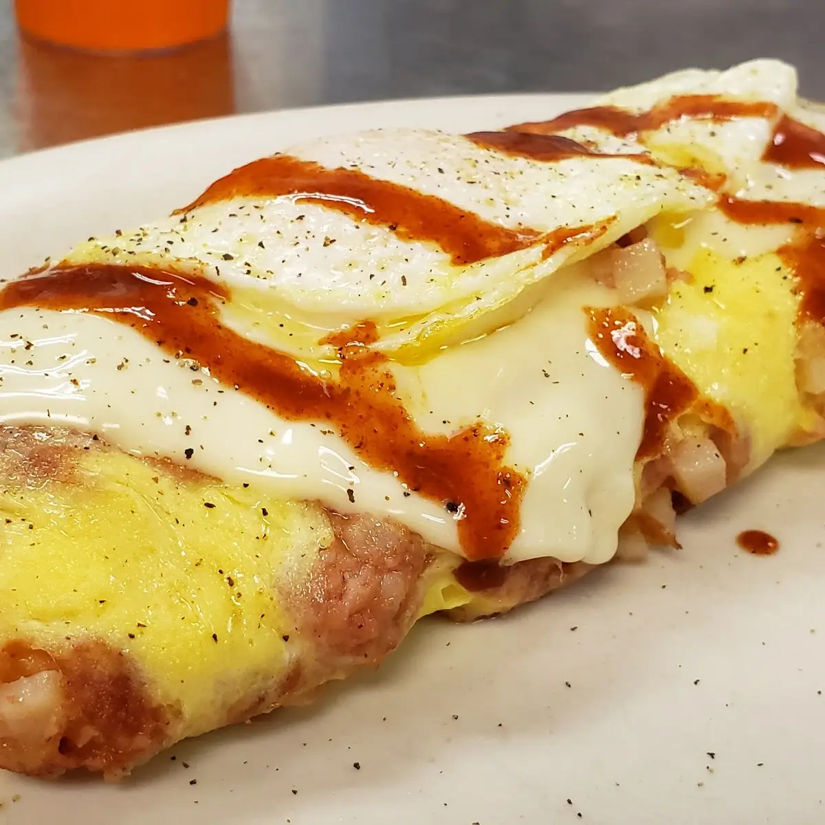 Irish Omelet with an over Easy Egg on Top