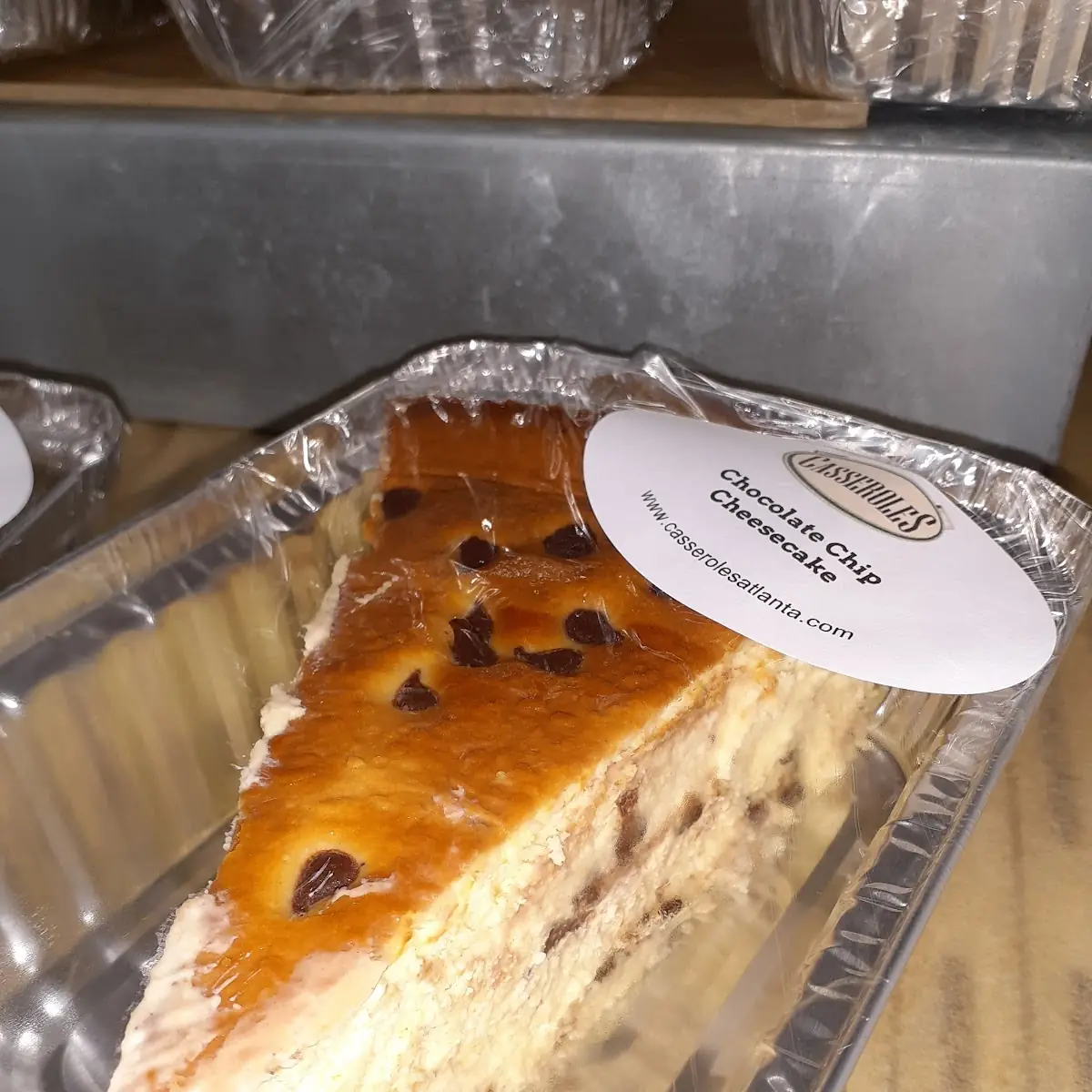 Chocolate Chip Cheesecake Slice of Cake