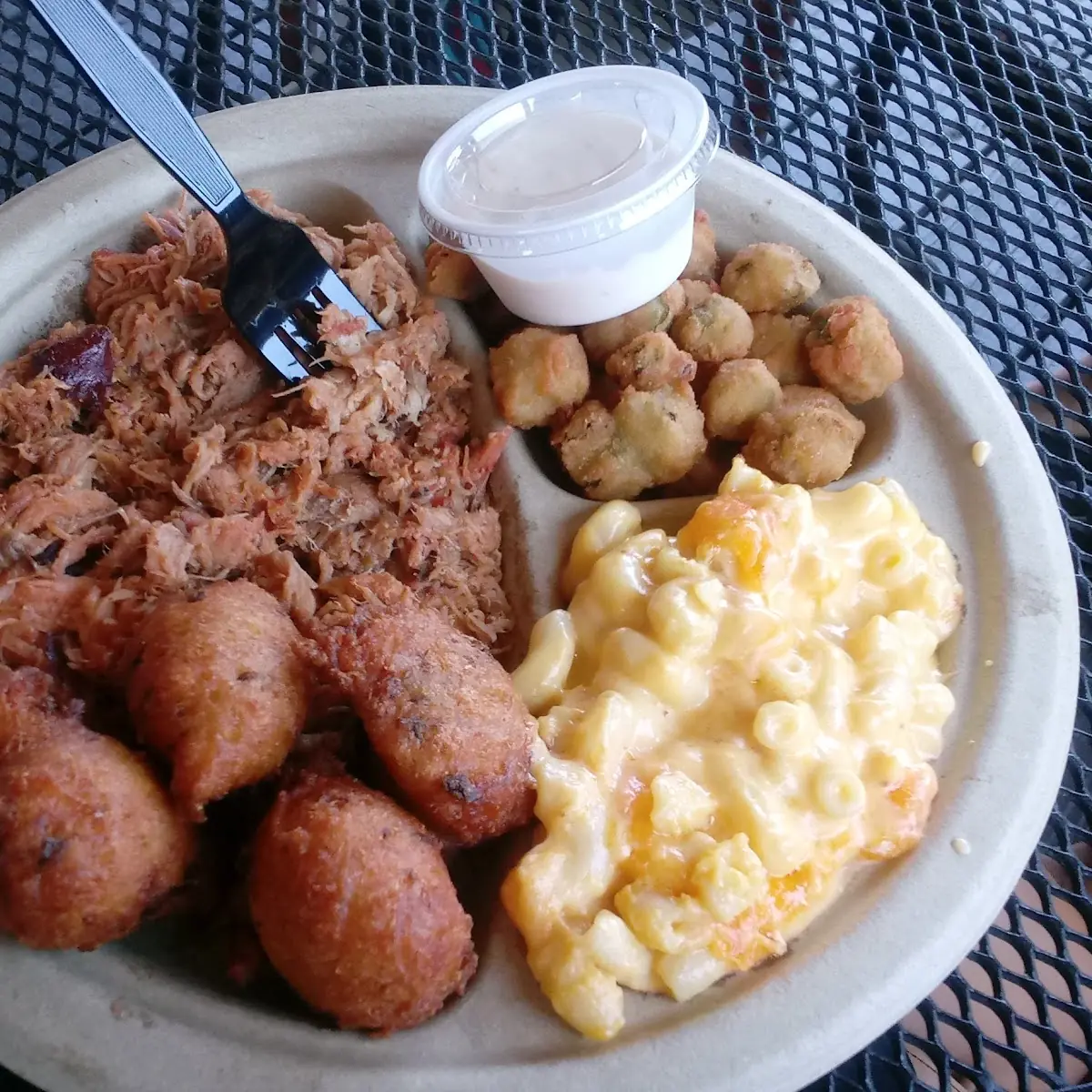 Fried Okra and Mac N Cheese