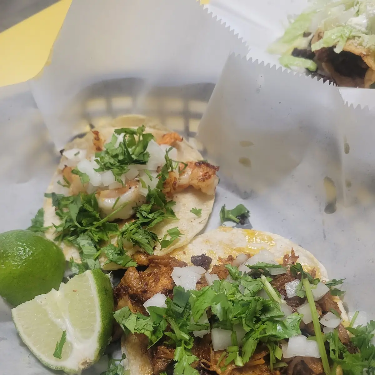 Shrimp and Carnitas Tacos