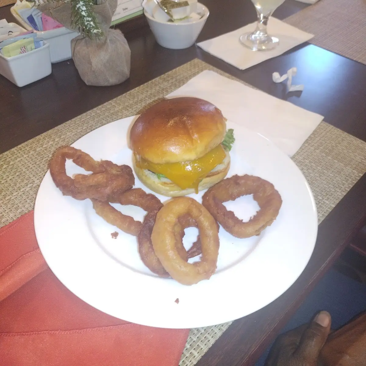 Cheeseburger & Onion Rings