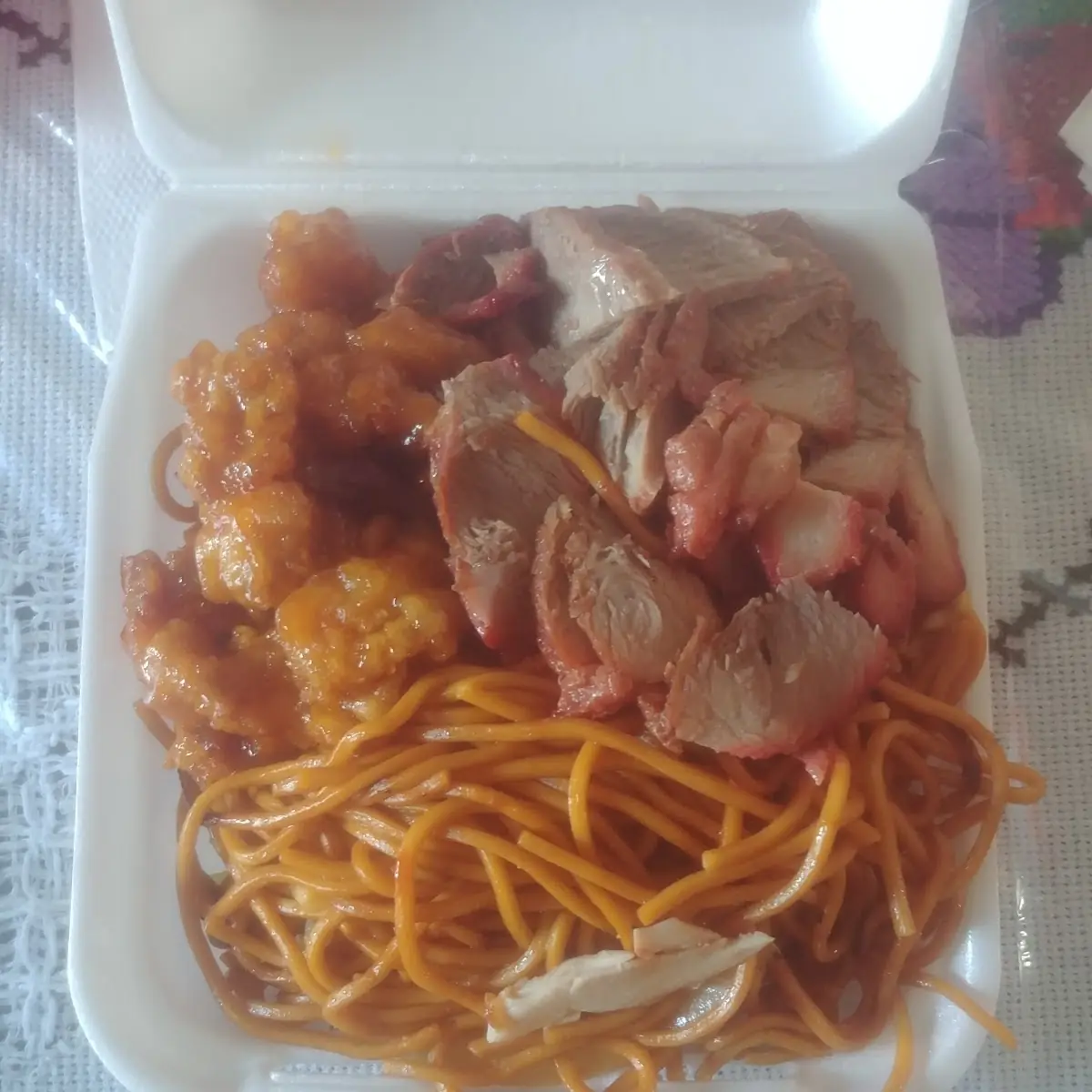 Orange Chicken and BBQ Pork