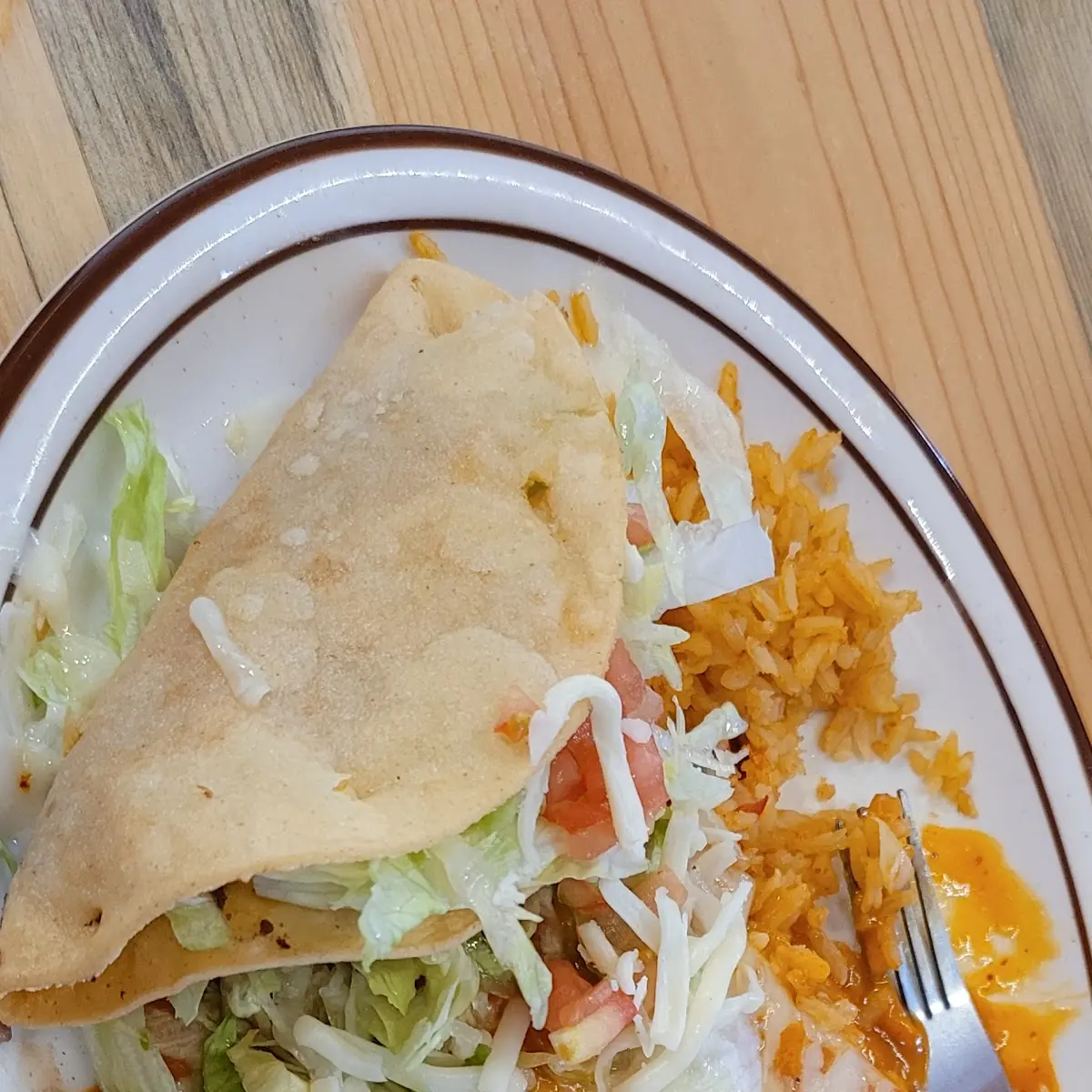 Lunch Combo Beef Enchilada and Beef Taco