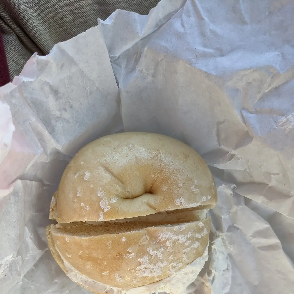Salt Bagel with Cream Cheese