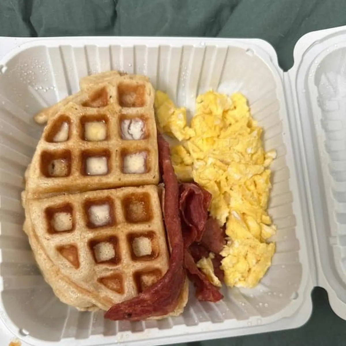 Waffle Sausage and Scrambled Eggs