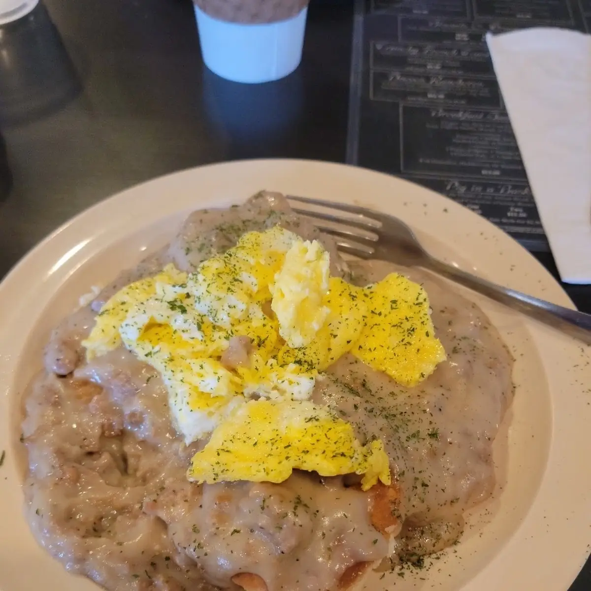 Biscuits and Gravy Full Order with Scrambled Eggs