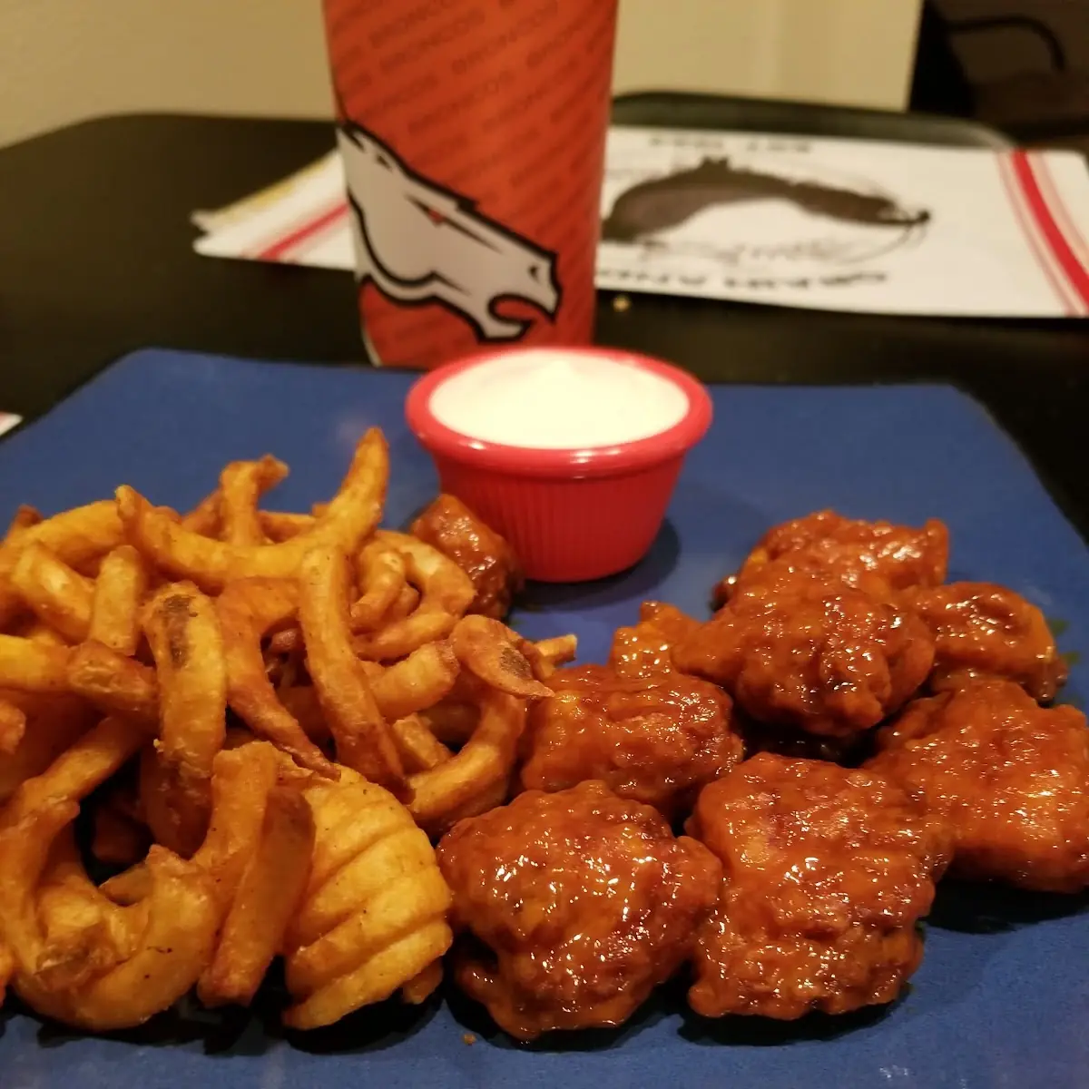 Boneless Wings and Fries