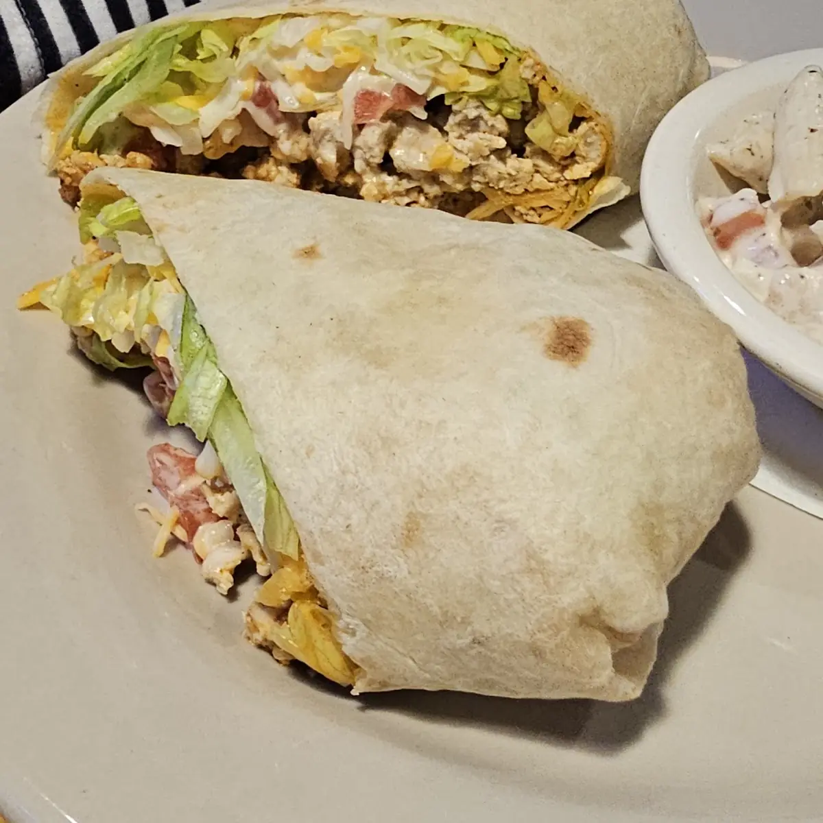 Grilled Chicken Wrap and Pasta Salad