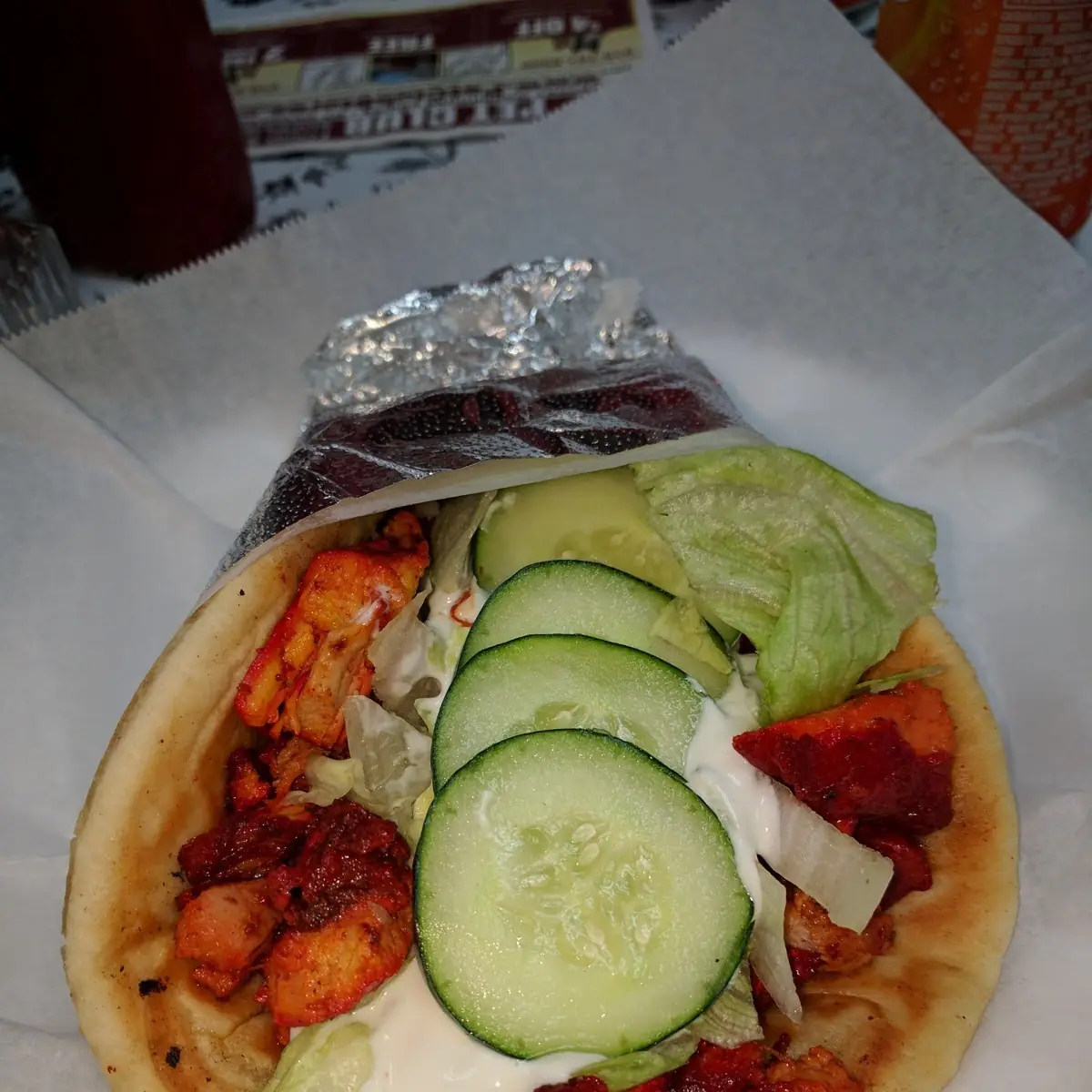Chicken Gyro with Cucumbers