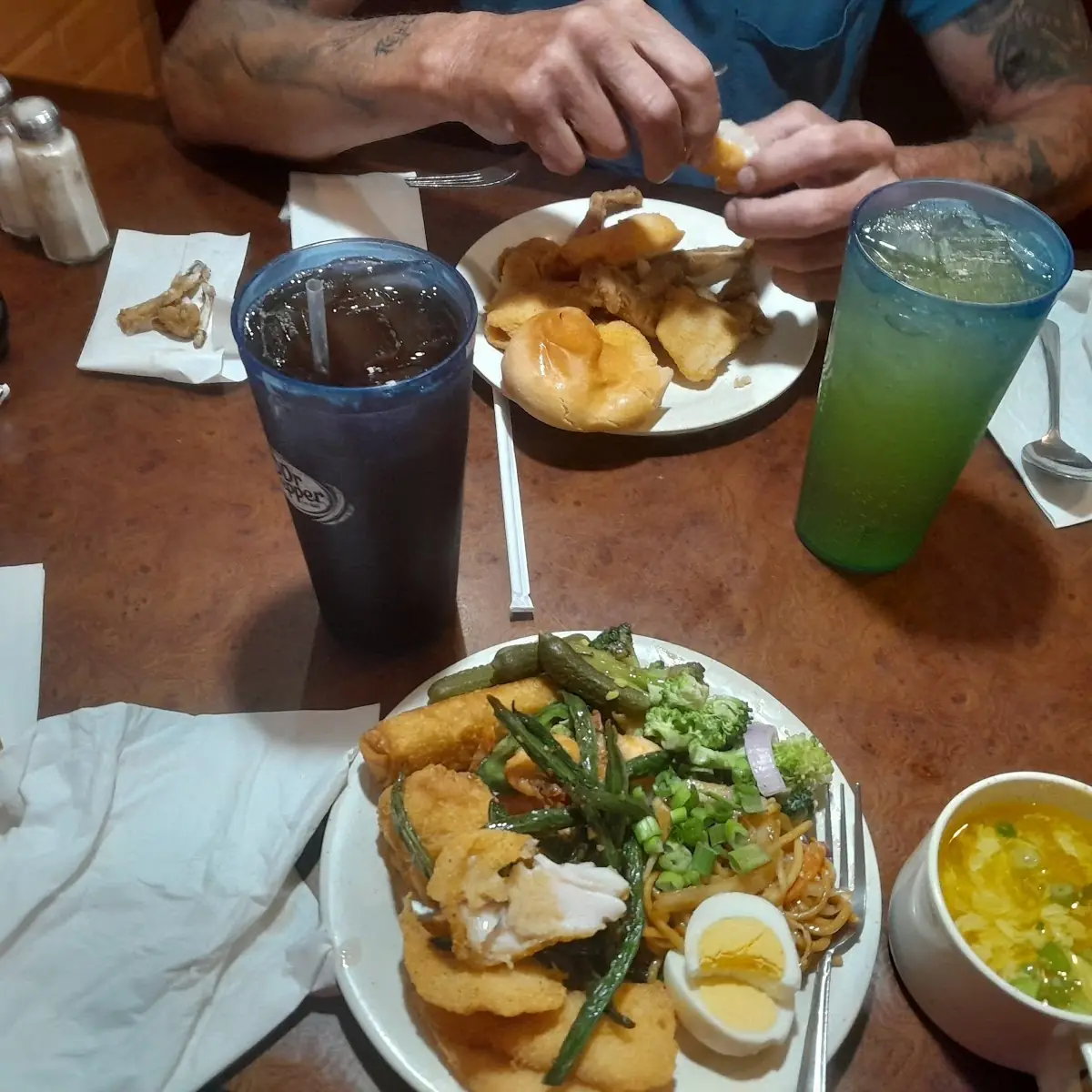 Egg Drop Soup Fish Fried Shrimp Buffet Style