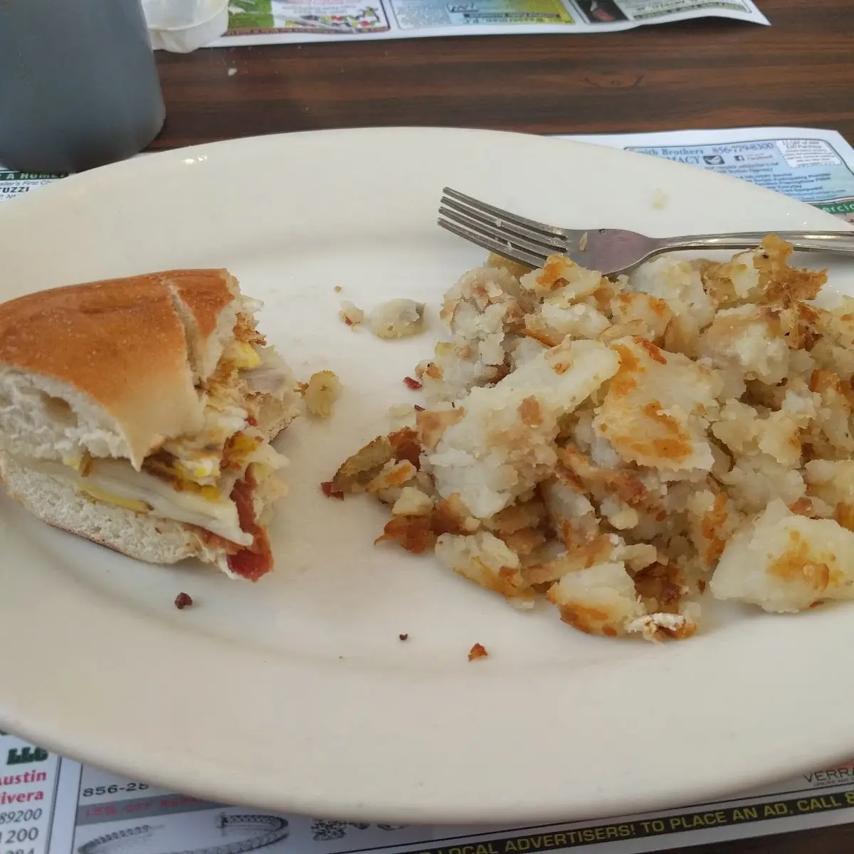 Egg Bacon Sandwich with Hash Browns