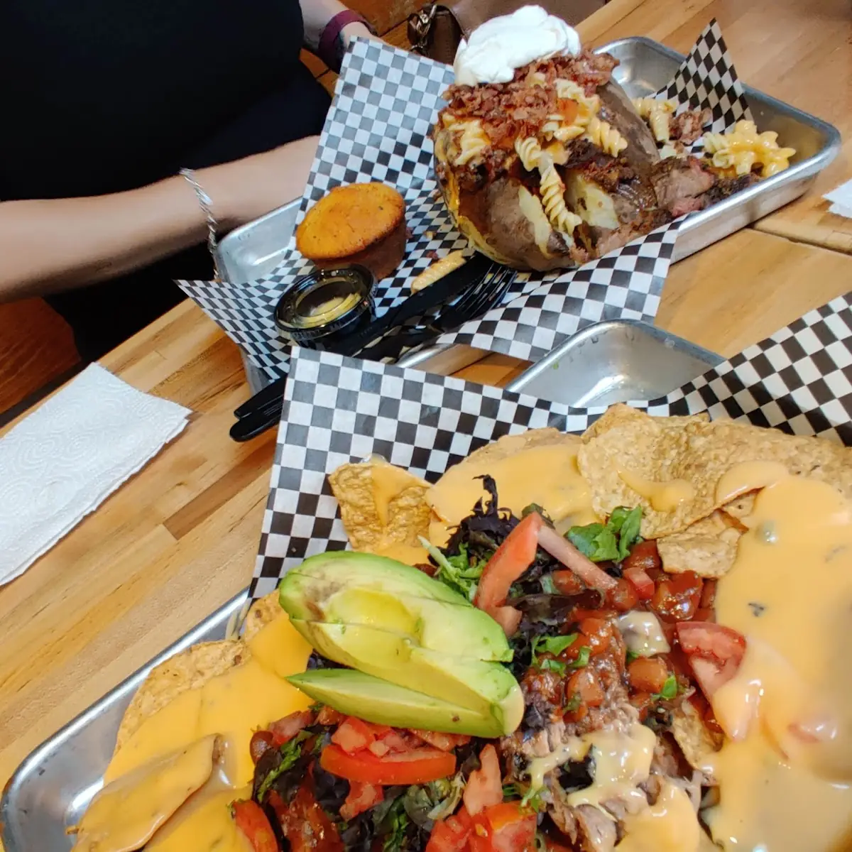 Loaded Baked Potato and Nacho Tower
