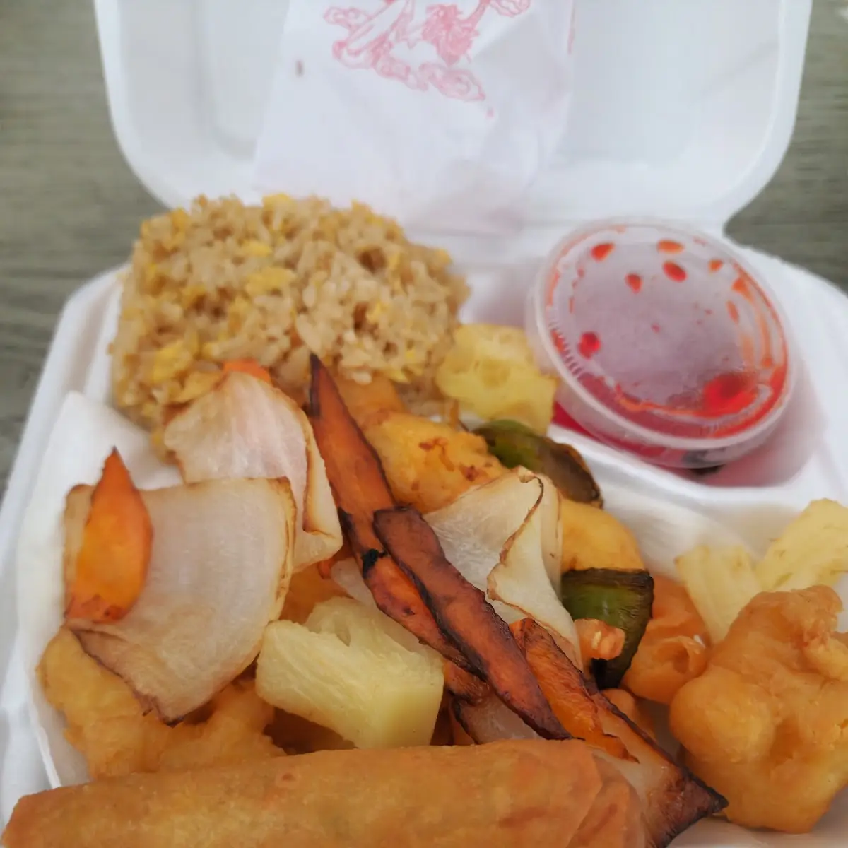 Lunch Special Sweet and Sour Chicken with Fried Rice