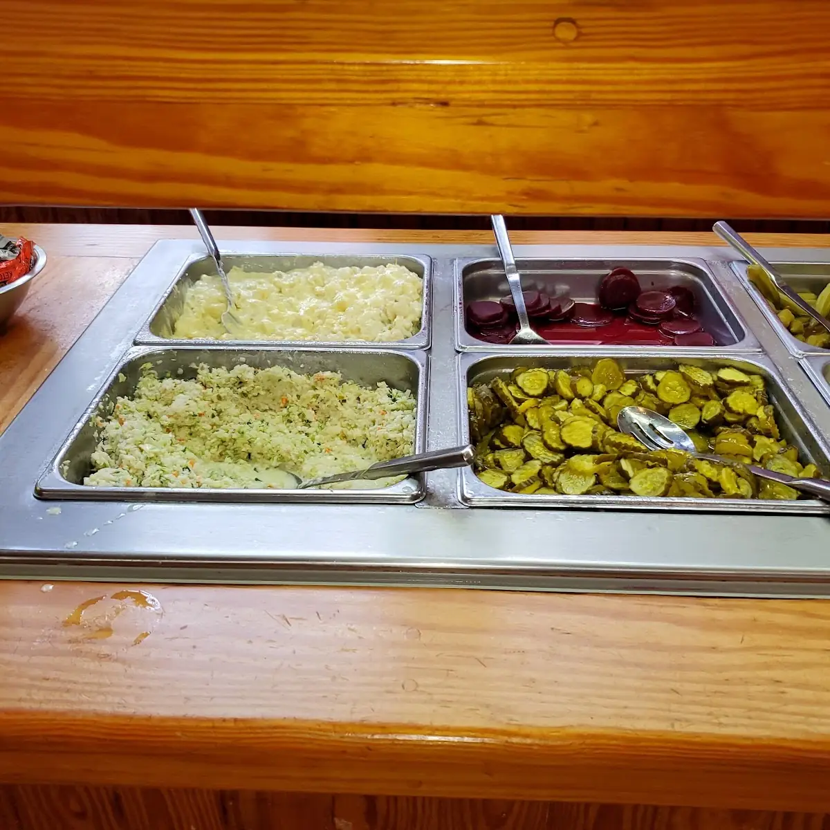 Pull BBQ Liver Pudding in Rice String Beans Sweet Potatoes and More