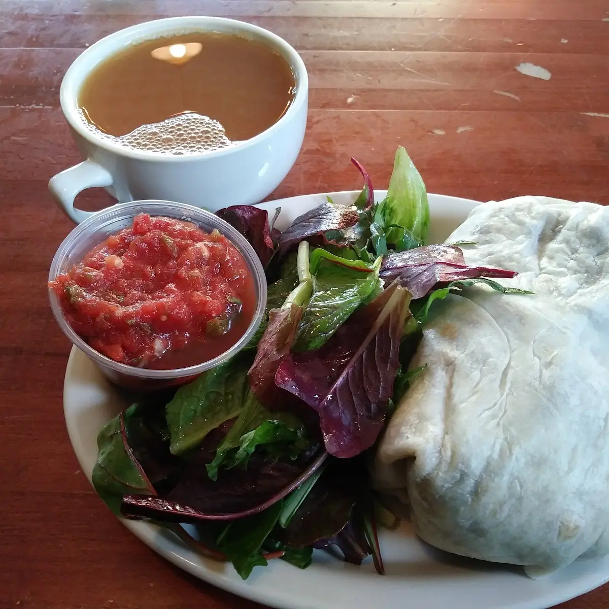 Burrito with Side Salad