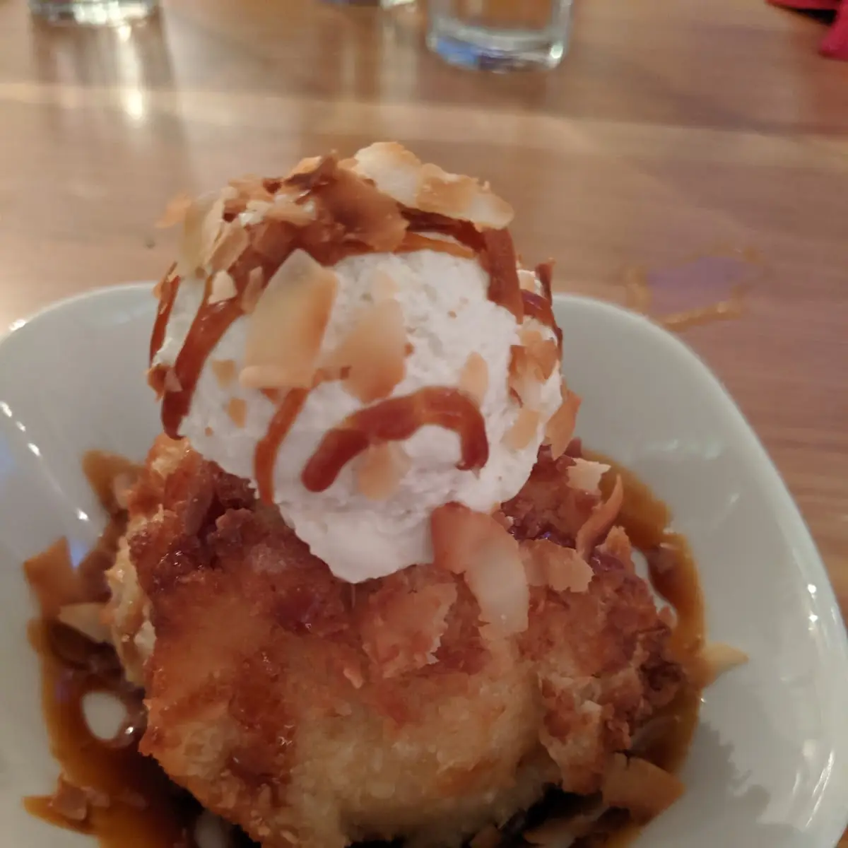 Fried Ice Cream with Coconut Flakes