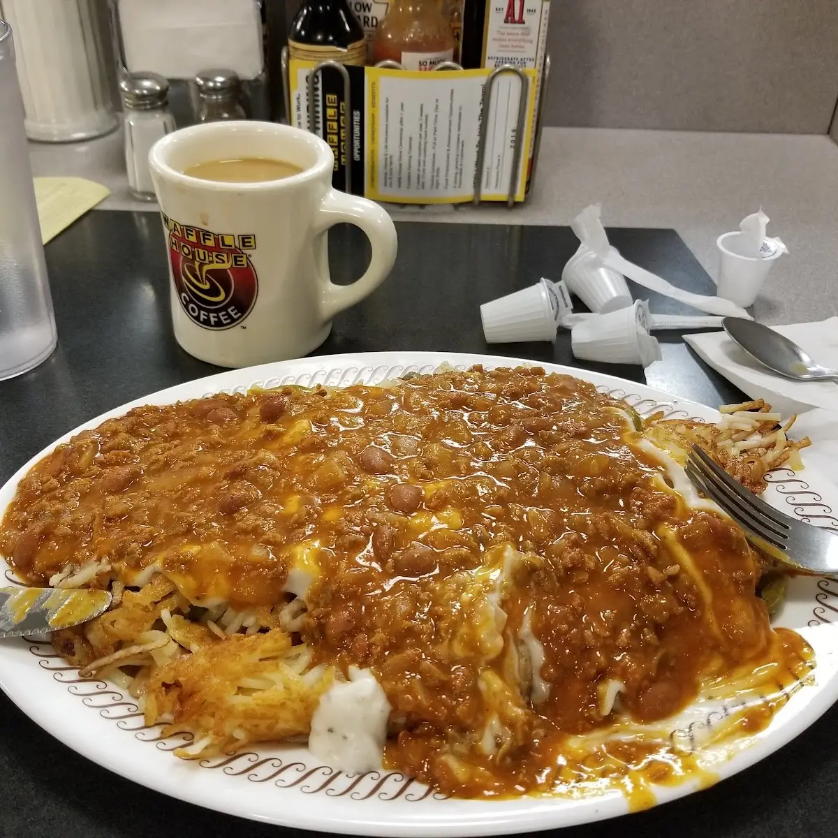 Triple Hash Brown with Capped Dice Chunk Smoother Chilli