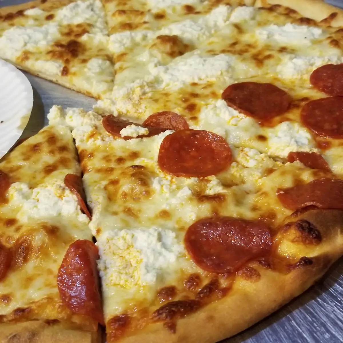White Pizza with Pepperoni