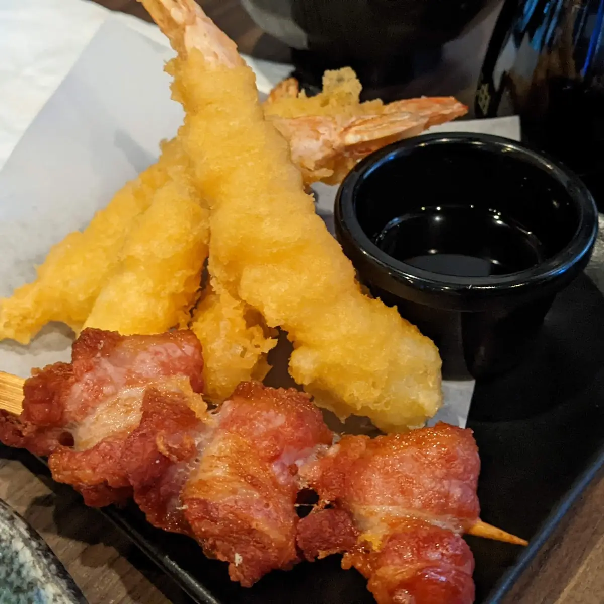 Shrimp Tempura Bacon Wrapped Scallops