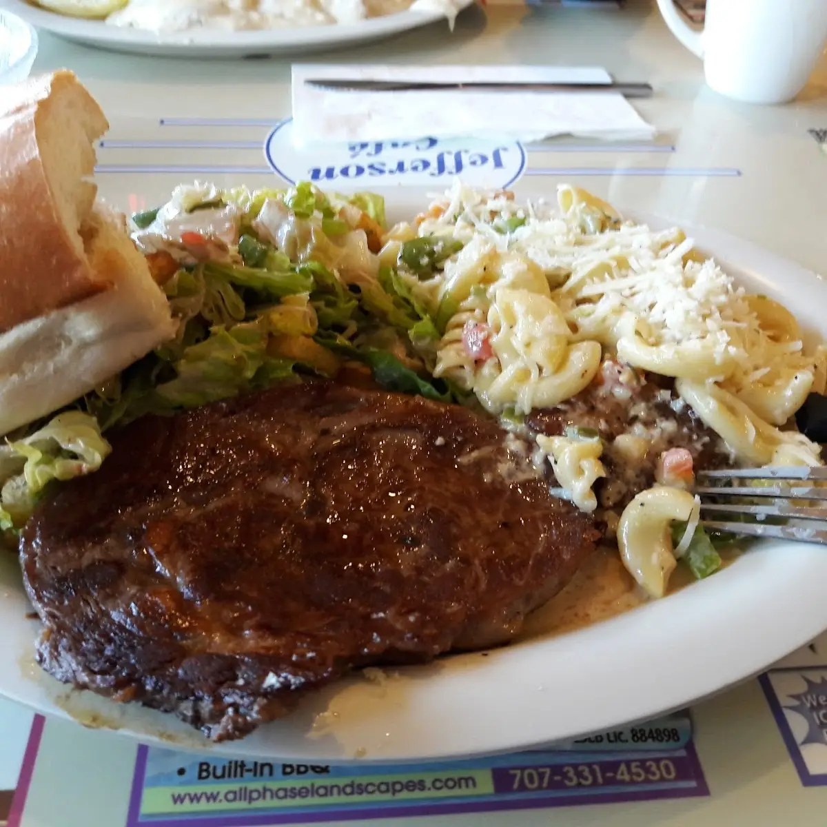 Rib Eye and Pasta