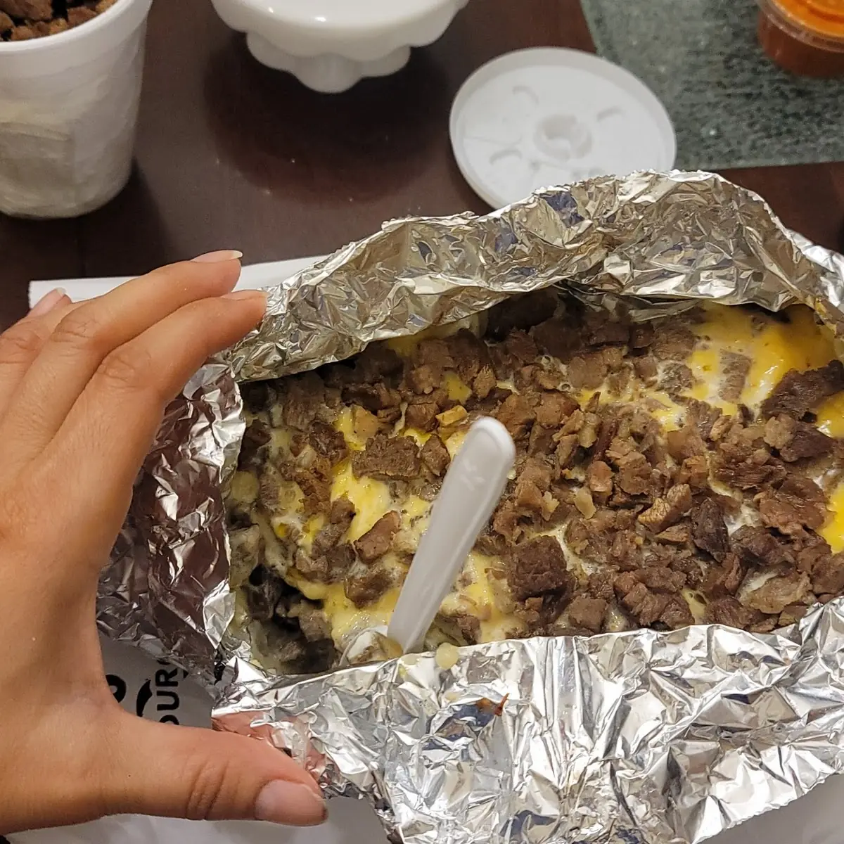 Papa Asada Con Carne