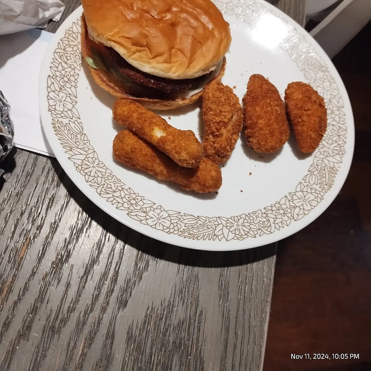 Chicken Sandwich and Mozzarella Sticks