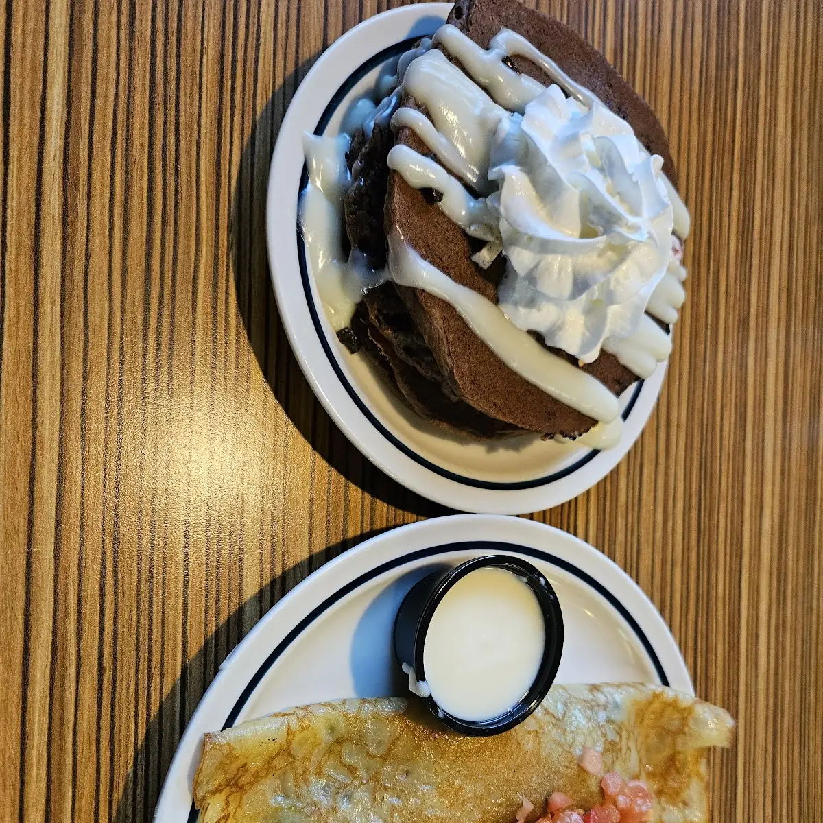Savory Crepes and Double Chocolate Peppermint Pan Cake