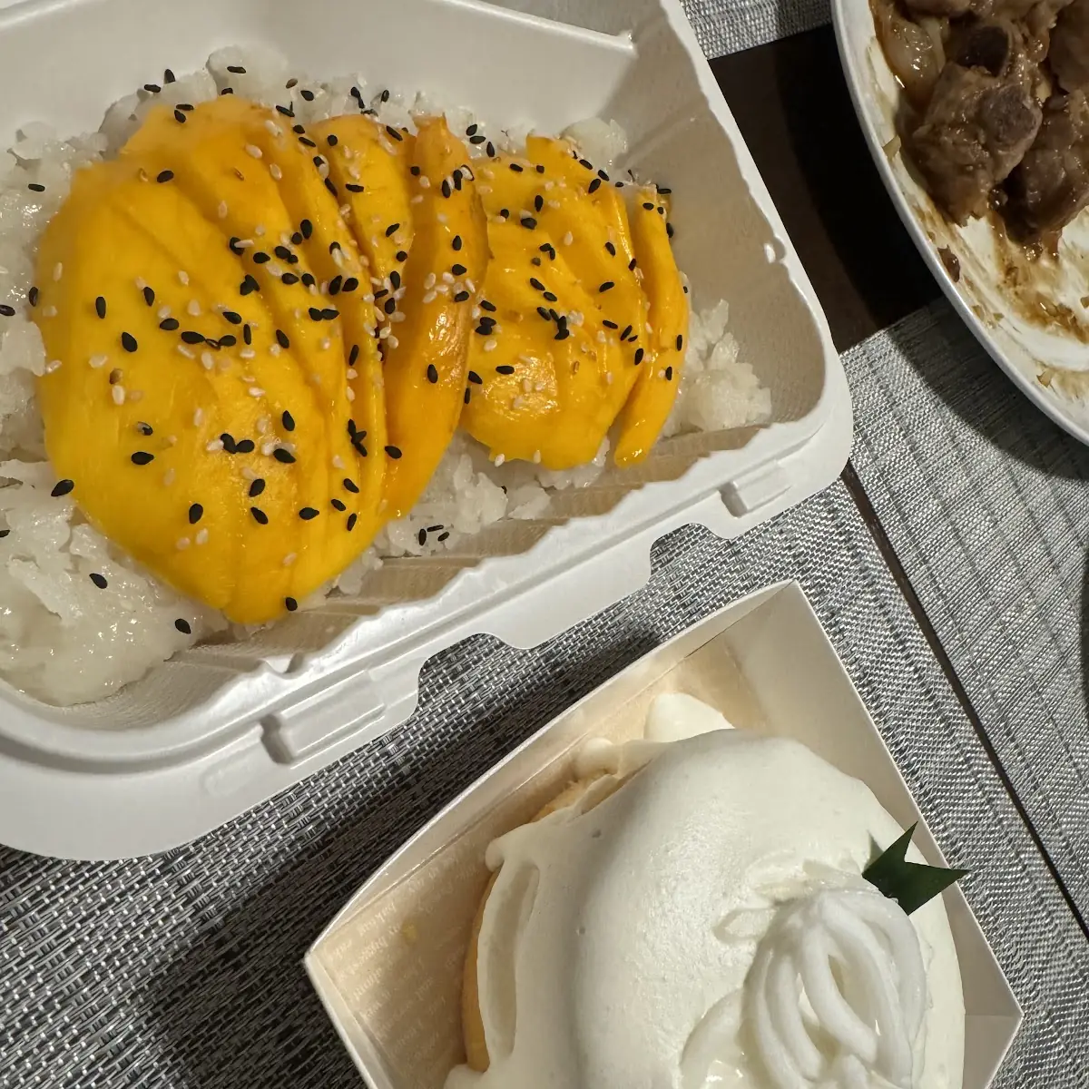 Mango Sticky Rice and Coconut Cake