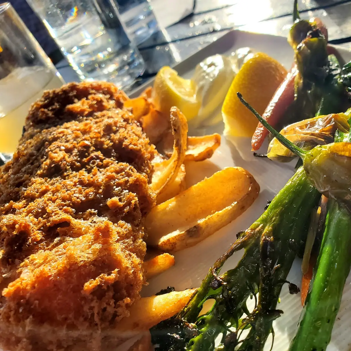 Almond Crusted Fish & Chips