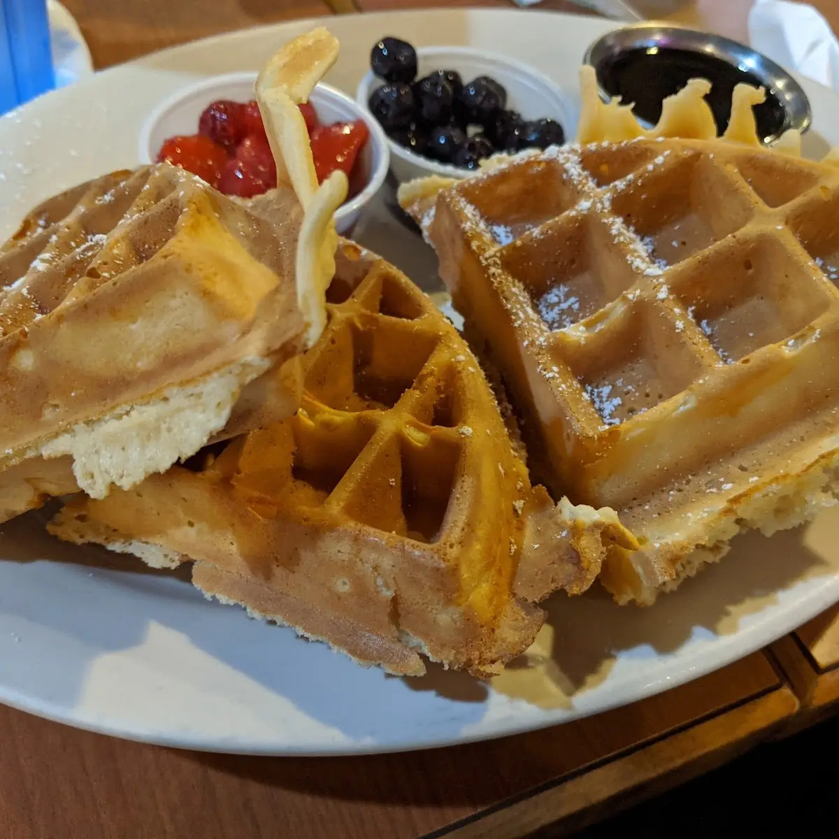 Chicken & Waffles with Blueberries